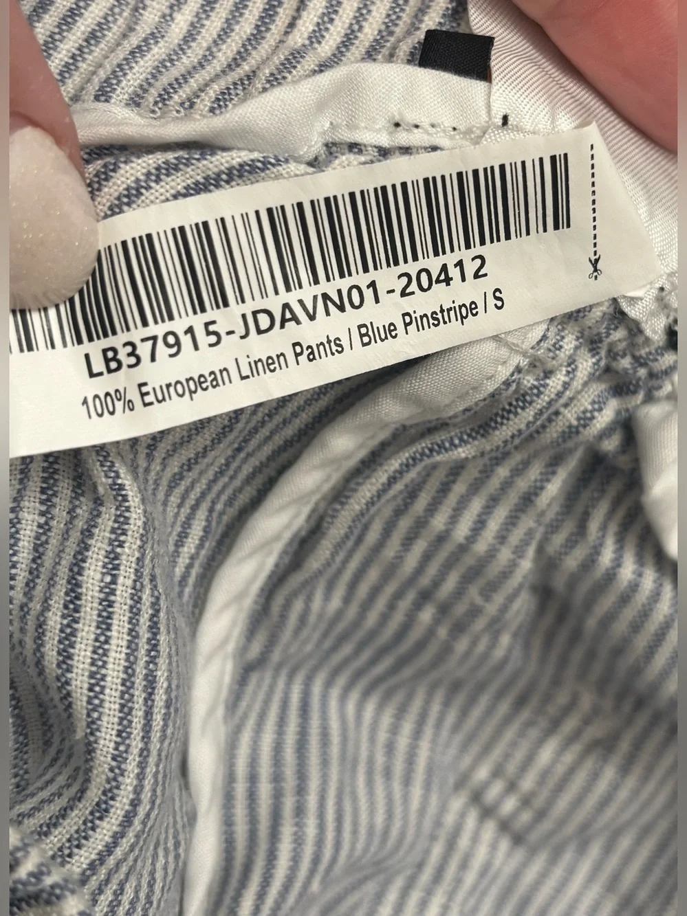 Quince 100% European Linen Pants Blue Pinstripe Small Vacation Resort Casual